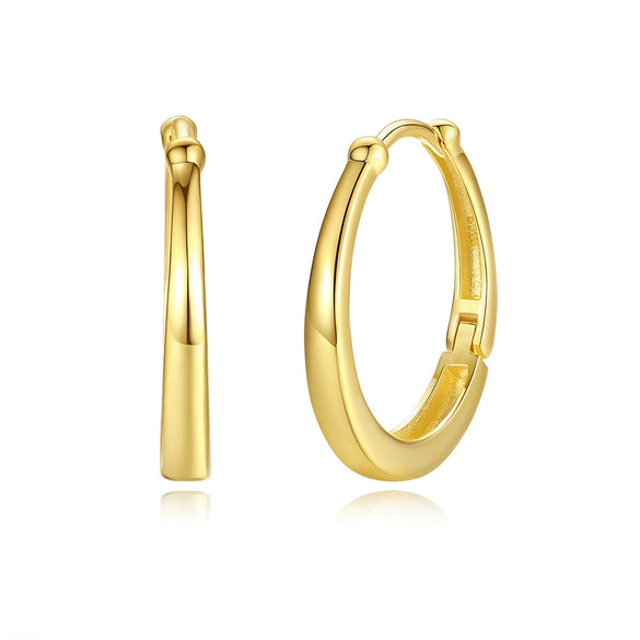 Wholesale Women's Highend Geometric S925 Sterling Silver Ushaped Plain Hoop Earrings With Electroplating