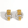 Wholesale Women's Highend Geometric Stainless Steel Circle Stud Earrings With Electroplating