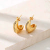 Wholesale Women's Highend Geometric Stainless Steel Earrings With Pvd Furnace Vacuum Real Gold Plating