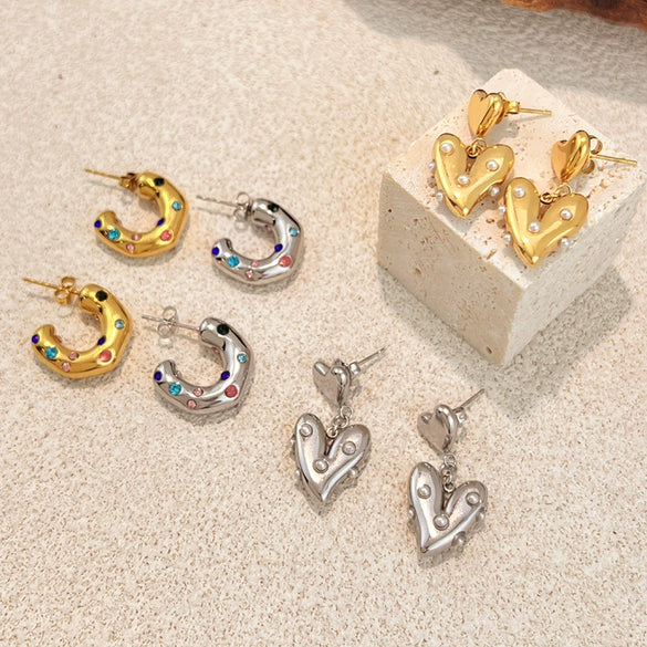 Wholesale Women's Highend Geometric Stainless Steel Earrings