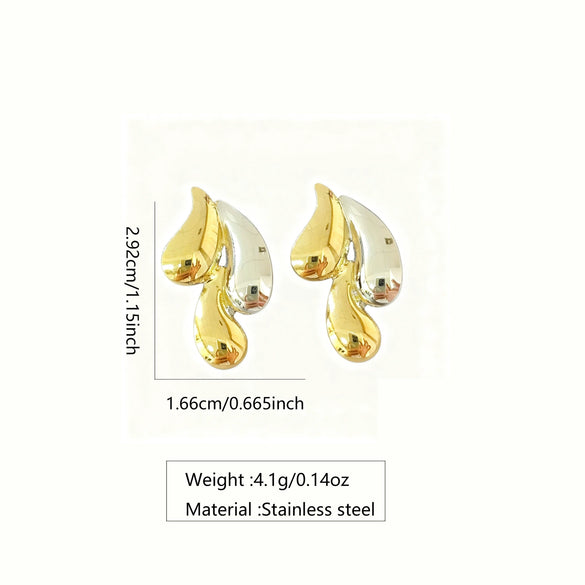 Wholesale Women's Highend Geometric Stainless Steel Electroplated Drop Earrings