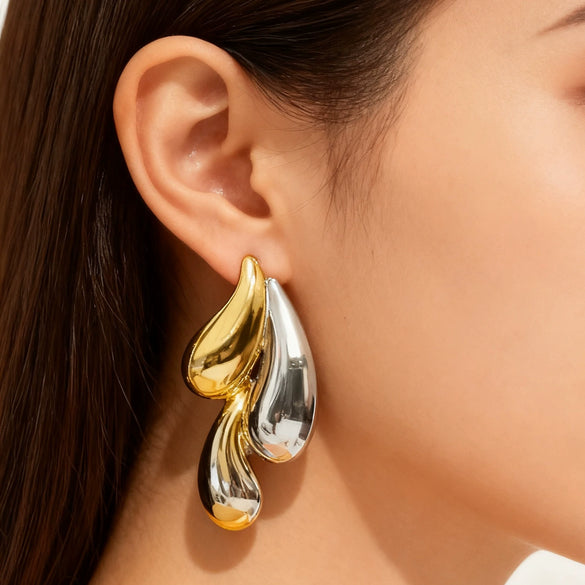 Wholesale Women's Highend Geometric Stainless Steel Electroplated Drop Earrings