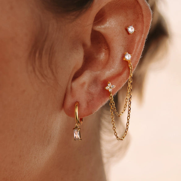 Wholesale Women's Highend Geometric Stainless Steel Electroplated Earrings