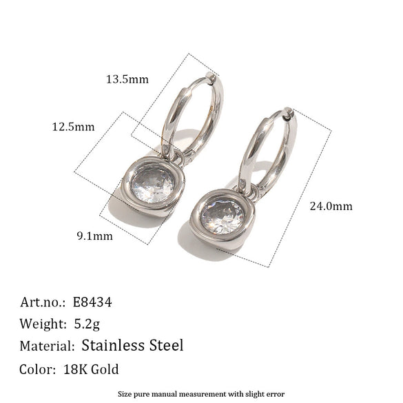 Wholesale Women's Highend Geometric Stainless Steel 18K Gold Plated Earrings