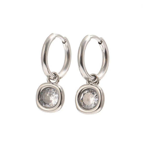 Wholesale Women's Highend Geometric Stainless Steel 18K Gold Plated Earrings