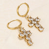 Wholesale Women's Highend Geometric Stainless Steel 18K Goldplated Cross Earrings