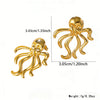Wholesale Women's Highend Geometric Stamped Stainless Steel Starfish Shell Pearl Jellyfish Earrings