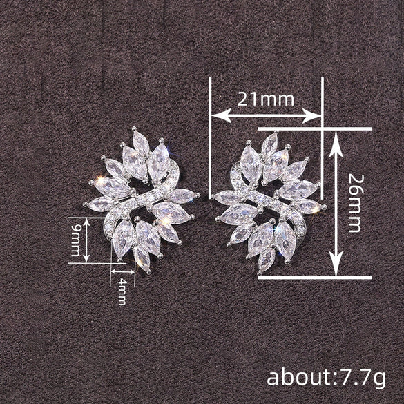 Wholesale Women's Highend Geometric Zircon Earrings Copper Material