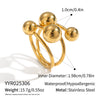 Wholesale Women's Highend Handmade Geometric Cross Bead Ring In Stainless Steel With Electroplating