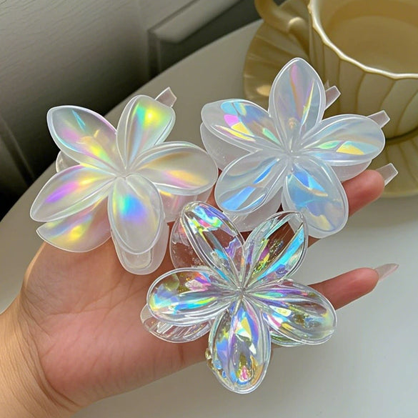 Wholesale Women's Highend Handmade Plastic Resin Frangipani Shark Clip Hair Accessory