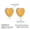 Wholesale Women's Highend Heart Shape Earrings With Pvd Furnace Vacuum Real Gold Plating Stainless Steel Ear Needles