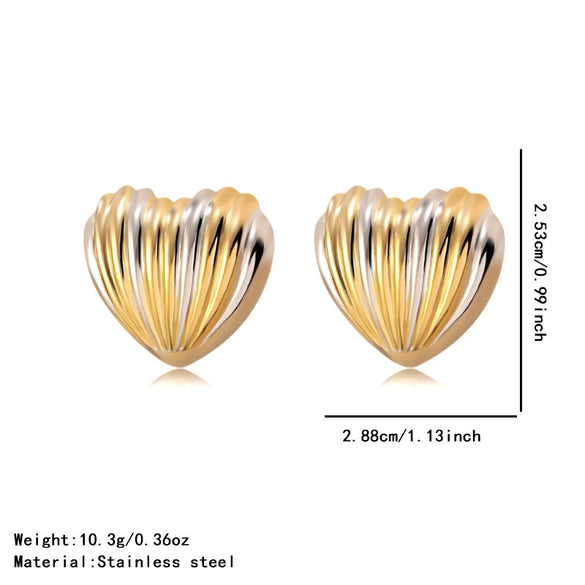 Wholesale Women's Highend Heart Shape Flower Goldplated Stainless Steel Earrings