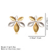 Wholesale Women's Highend Heart Shape Flower Goldplated Stainless Steel Earrings