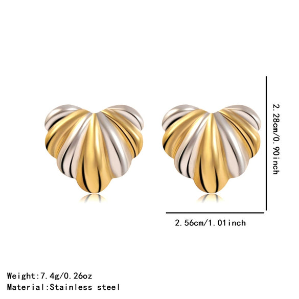 Wholesale Women's Highend Heart Shape Flower Goldplated Stainless Steel Earrings