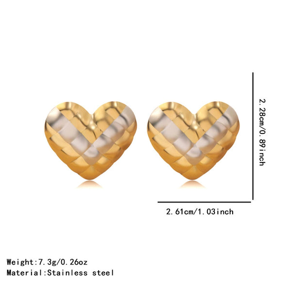 Wholesale Women's Highend Heart Shape Flower Goldplated Stainless Steel Earrings