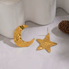 Wholesale Women's Highend Minimalist Star Pattern Stainless Steel Earrings With Pvd Furnace Vacuum Real Gold Plating
