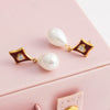Wholesale Women's Highend Minimalist Vintage Retro Electroplated Shell Bead Stainless Steel Earrings With Star And Geometric Patterns