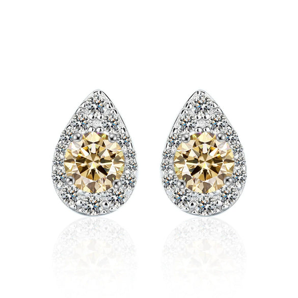 Wholesale Women's Highend Moissanite Drop Shape 925 Sterling Silver Earrings