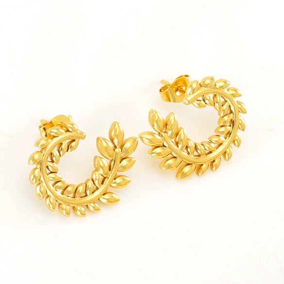 Wholesale Women's Highend Niche Design 316L Stainless Steel Flower Earrings With Electroplating