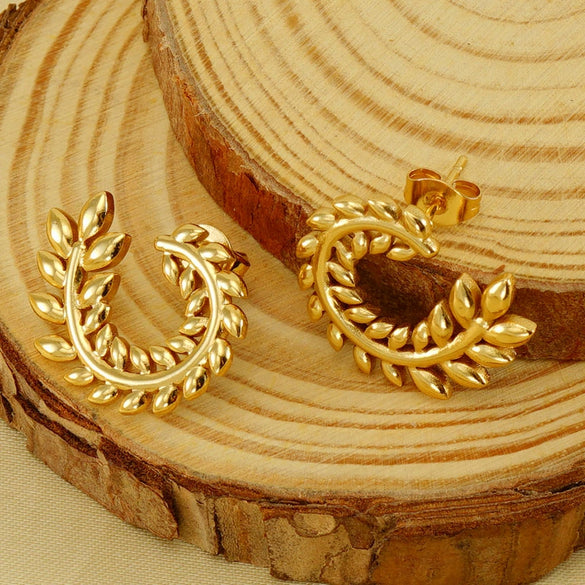 Wholesale Women's Highend Niche Design 316L Stainless Steel Flower Earrings With Electroplating
