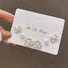 Wholesale Women's Highend Niche Simple Geometric Heart Bow Drop Shape Copper 925 Silver Needle Zircon Pearl Earrings Jewelry