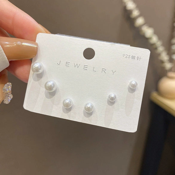 Wholesale Women's Highend Niche Simple Geometric Heart Bow Drop Shape Copper 925 Silver Needle Zircon Pearl Earrings Jewelry