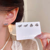 Wholesale Women's Highend Niche Simple Geometric Heart Bow Drop Shape Copper 925 Silver Needle Zircon Pearl Earrings Jewelry