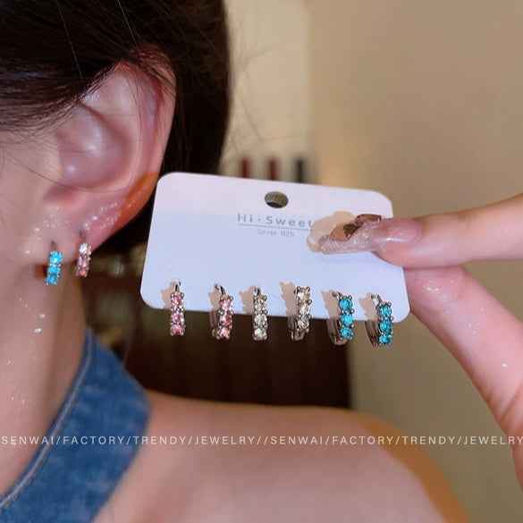 Wholesale Women's Highend Niche Simple Geometric Heart Bow Drop Shape Copper 925 Silver Needle Zircon Pearl Earrings Jewelry