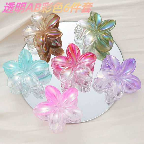 Wholesale Women's Highend Plastic And Resin Hair Gripper With Flower Design And Baking Paint Process