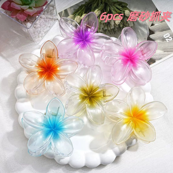 Wholesale Women's Highend Plastic And Resin Hair Gripper With Flower Design And Baking Paint Process