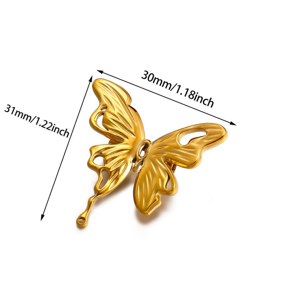 Wholesale Women's Highend Retro Elegant Bow Tie Starfish Stainless Steel Brooch Inlaid With Gold Accessories