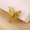 Wholesale Women's Highend Retro Elegant Bow Tie Starfish Stainless Steel Brooch Inlaid With Gold Accessories