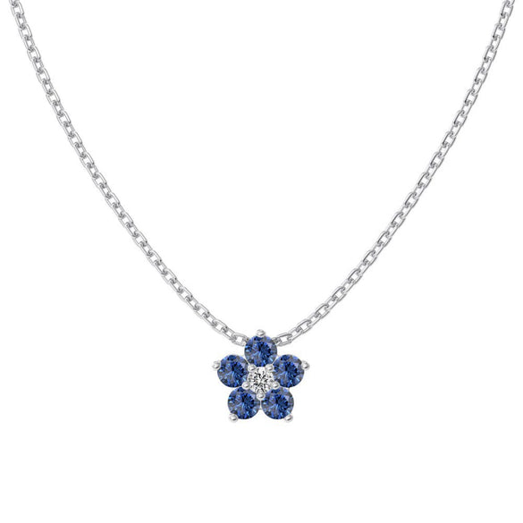 Wholesale Women's Highend S925 Sterling Silver Clavicle Chain With Flower And Oval Shaped Pendant And Electroplating