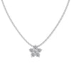 Wholesale Women's Highend S925 Sterling Silver Clavicle Chain With Flower And Oval Shaped Pendant And Electroplating