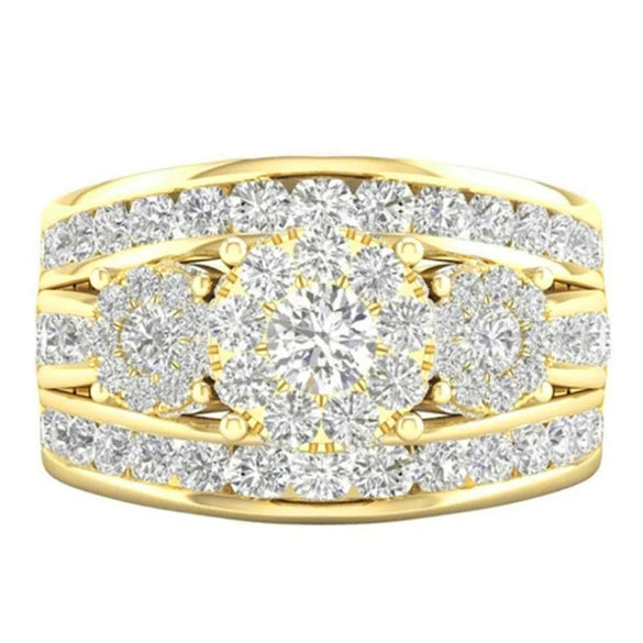 Wholesale Women's Highend Shining Geometric Copper Ring With Zirconia