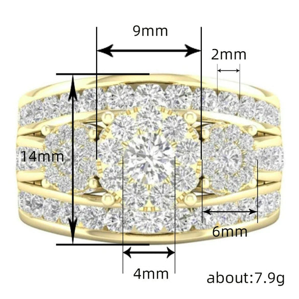 Wholesale Women's Highend Shining Geometric Copper Ring With Zirconia