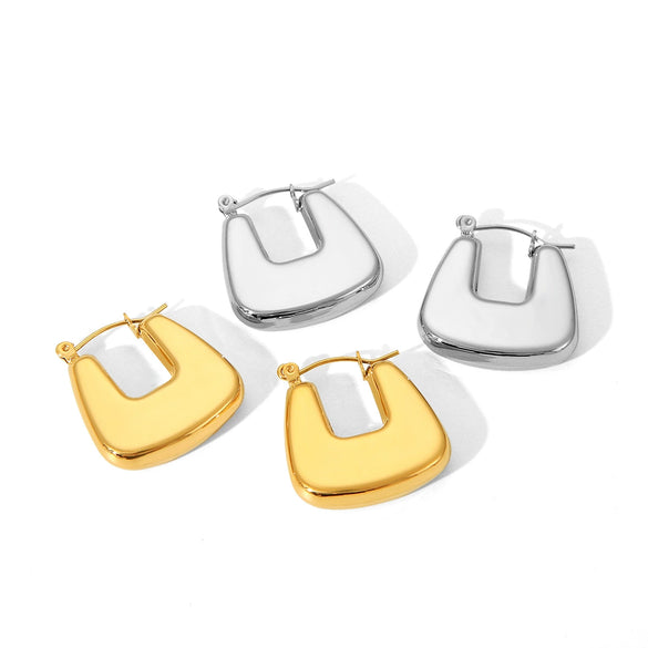 Wholesale Women's Highend Stainless Steel Hollow Geometric Electroplated Earrings