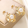 Wholesale Women's Highend Stainless Steel Stamped Flower Earrings Jewelry