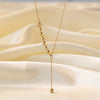 Wholesale Women's Highend Stylish Light Luxury Geometric Titanium Steel 18K Gold Plated Multilayer Ochain Necklace