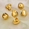 Wholesale Women's Highpolished Geometric Round Ring Set 18K Gold Plated Stainless Steel Accessories