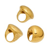 Wholesale Women's Highpolished Geometric Round Ring Set 18K Gold Plated Stainless Steel Accessories