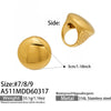 Wholesale Women's Highpolished Geometric Round Ring Set 18K Gold Plated Stainless Steel Accessories