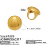 Wholesale Women's Highpolished Geometric Round Ring Set 18K Gold Plated Stainless Steel Accessories