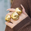 Wholesale Women's Highpolished Geometric Round Ring Set 18K Gold Plated Stainless Steel Accessories