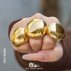 Wholesale Women's Highpolished Geometric Round Ring Set 18K Gold Plated Stainless Steel Accessories