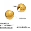 Wholesale Women's Highpolished Geometric Round Ring Set 18K Gold Plated Stainless Steel Accessories