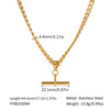 Wholesale Women's Hip Hop Fashion Geometric Pendant Necklace With Cuban Chain Stainless Steel Jewelry Pvd Furnace Vacuum Real Gold Plated