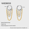 Wholesale Women's Hip Hop Style Geometric Stainless Steel Earrings With 18K Gold Pvd Plating