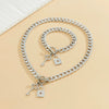 Wholesale Women's Hip Hop Style Iron Chain Alloy Heart Shape Pendant Necklace With Electroplating Treatment