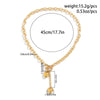 Wholesale Women's Hip Hop Style Iron Chain Alloy Heart Shape Pendant Necklace With Electroplating Treatment